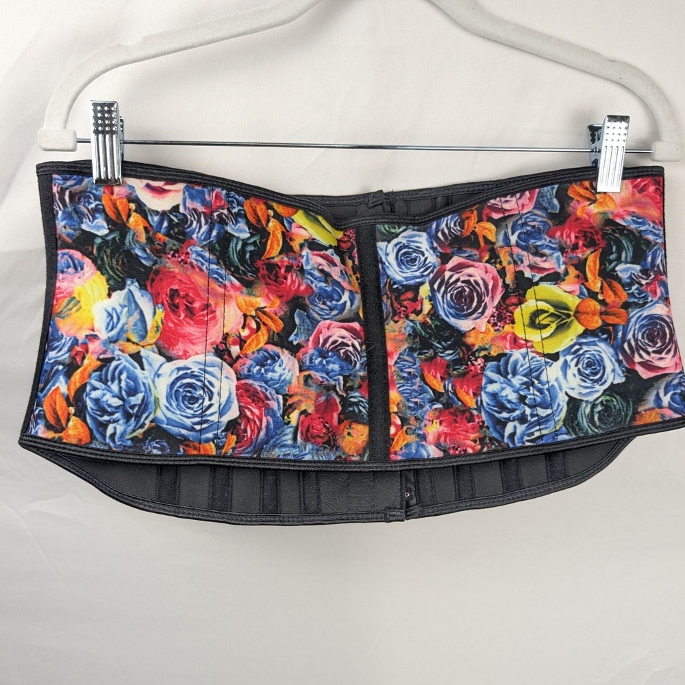 Luxx Curves Floral Rose Print Waist Trainer Size 2XL Underbust Cincher Smoothing